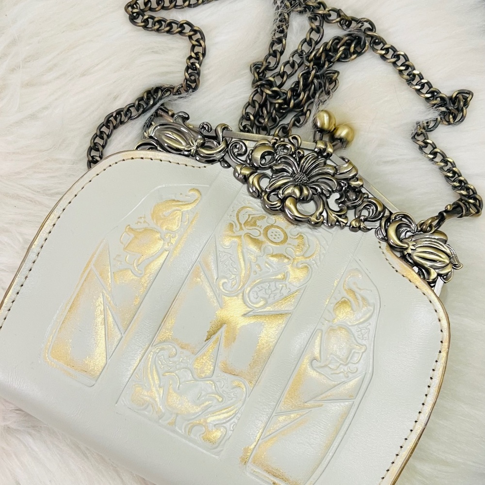 Patricia Nash Cream Leather small handbag, brand new!